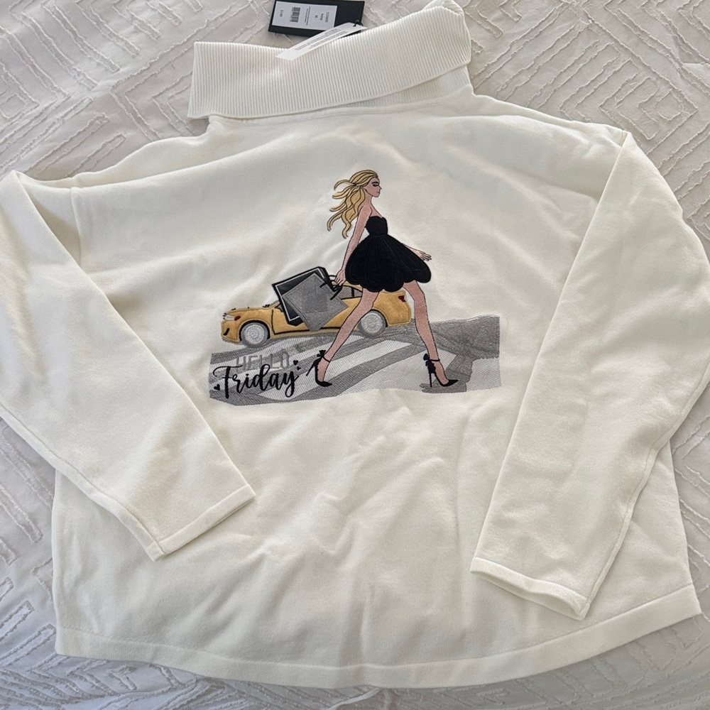 Gabby Isabella Cream Cowl Neck Sweater